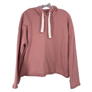 MADEWELL Bell-Sleeve Hooded Sweatshirt Hoodie Dusty Pink Long Sleeve Size M